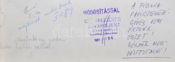 Vajda Lajos (1922-2008): Mam lock. Plakát terv. "Módosítással kivitelezésre javasoljuk" fe...