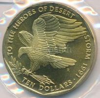Marshall-szigetek 1991R 10$ Br "A Sivatagi Vihar hőseinek" laminált tokban T:1 Marshall-Islands 1991R 10 Dollars Br "To the Heroes of Desert Storm" in laminated foil packing C:UNC Krause KM#41