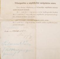1890 Magyar  királyi besztercebányai honvédgyalogezred, VÉGELBOCSÁTÓ LEVÉL a honvédség kötelékéből n...