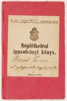 1895 Honvéd Népfölkelési Igazolványi Könyv,   jó állapotban