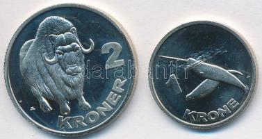 Grönland 2010. 1K + 2K "Próba" fantáziaveretek T:1- Greenland 2010. 1 Krone + 2 Kroner "Prove" fantasy coins C:AU