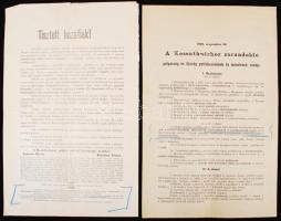 1902 Kossuth Lajos születésének 100. évfordulója alkalmából tartott ünnepség felhívása és programja, 2 db nyomtatvány