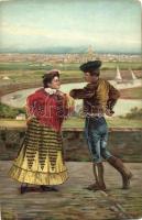 Bailes Andaluces, El Vito / Spanish folklore from Sevilla, dance, litho