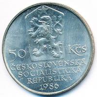 Csehszlovákia 1986. 50K Ag "Pozsony" T:1- Czechoslovakia 1986. 50 Korun Ag "Bratislava" C:AU