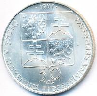 Csehszlovákia 1986. 50K Ag "Pöstyén" T:1- Czechslovakia 1986. 50 Korun Ag "Piestany" C:AU