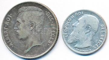 Belgium 1907. 50c Ag "II. Lipót" + 1912. 1Fr "Albert" T:3,2-
Belgium 1907. 50 Ce...
