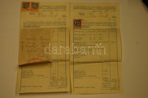 1926 Dr. Batizfalvy-féle szanatóium 2 db okmánybélyeges számlája