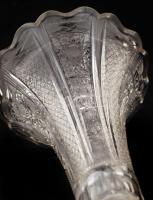 Ezüst (Ag.) talpas ólomkristály váza, csiszolt jelzett, apró csorbával, m:29,5 cm