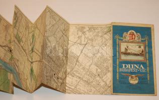 cca. 1930 Duna-Budapest-Vác térkép