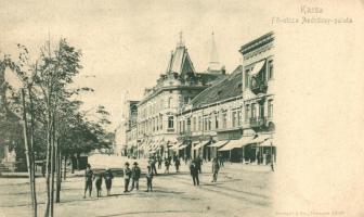 Kassa, Fő utca, Andrássy palota, Weisz üzlete / main street, palace, shops (EK)