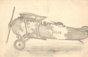 1918 WWI hand-drawn military aircraft (EK)