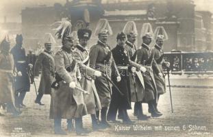 Kaiser Wilhelm mit seinen 6 Söhnen; A. Grohs Photo / Wilhelm II, Kronprinz Wilhelm