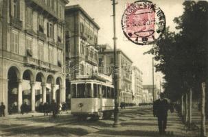 Cagliari, Via Roma, Palazzi Magnini / street, palace, tram (EK)