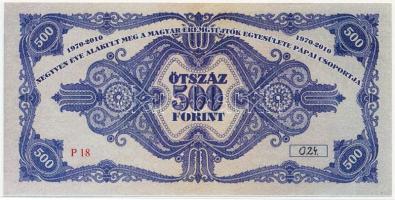 Pápa 2010. "10. Pápai Érem- és Fegyverbörze" 500Ft pénzpótló utalvány, II. kiadás T:I