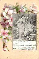 1899 Ladies, floral litho (EK)