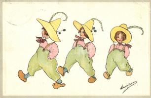 Dutch folklore, children, Alfred Schweizer Kunstverlag Serie 6. 'Madeleine' litho (EK)