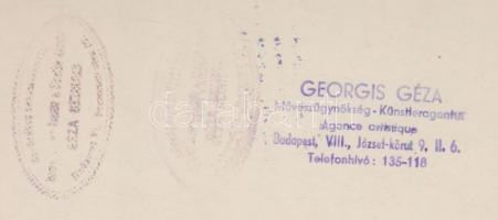 cca 1930-1940 Táncosok, Georgis Géza Művészügynökség, pecséttel jelzett, feliratozva, 23x17 cm