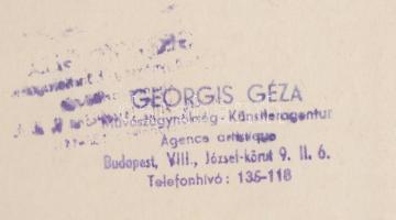 cca 1930-1940 Demusi&SChulatoff, Georgis Géza Művészügynökség, pecséttel jelzett, feliratozva, 1...