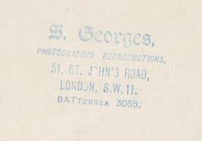 cca 1930-1940 Táncosnők, S.Georges London, pecséttel jelzett, feliratozva, kép felülete foltos, 20x2...