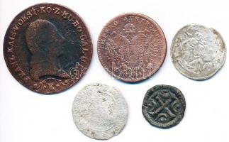 Vegyes: 5db vegyes fémpénz, közte 1131-1141. Denár Ag "II. Béla" (0.46g)  + 1522L-K Denár ...
