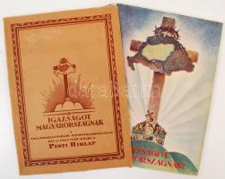 cca 1930 Bp., Igazságot Magyarországnak! Trianon kegyetlen tévedései, A Pesti Hírlap ötvenéves fennállása alkalmából készült, sok színes illusztrációval, borítóval, 150p