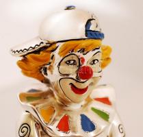 Marcello Giorgio bohóc, laminált ezüst (Ag.), jelzett, kézzel festett, m:17 cm/ Marcello Giorgio Clo...