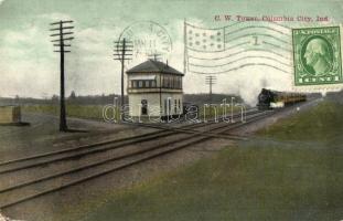 Columbia City, CW Tower, locomotive (EK)