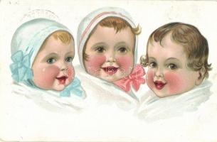 Baby children, faces litho