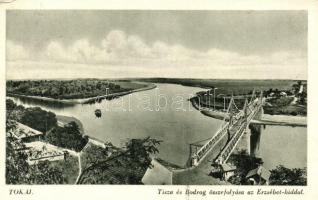 Tokaj, Erzsébet-híd, Tisza és Bodrog összefolyása