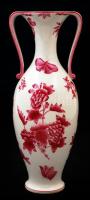 Herendi Viktória mintás füles váza, kézzel festett, jelzett, hibátlan, m: 32,5 cm