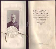 1910 Szolgálati könyvecske benne Lenhossék Mihály, Preisz Hugó, Kuzmik Pál aláírásával