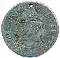 Ausztria Olmütz 1664. XVkr Károly József Ag T:3,3- (ly.) /  Austrian states Olomuc 1664. XVkr Carolus Ag C:F (hole)