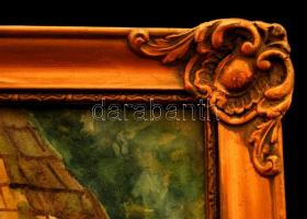 Ferenczy jelzéssel: Virágok a bejáratnál. Akvarell, papír, üvegezett keretben, 35×28 cm