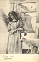 Easter, Angel with lamb