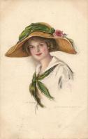 Lady with hat, Gibson Art. Co. litho s: Ford Harper, Kalapos hölgy, Gibson Art. Co. litho s: Ford Harper