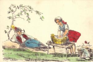 Hungarian folklore, washing girl