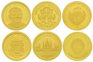 2007-2012. "A világ legkisebb arany érméi" Au 7xklf db-ból álló érme szett eredeti díszdob...