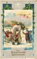 Christmas, Santa Claus litho (EB)