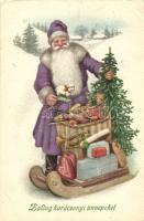 Christmas, Santa Claus with sleigh, Amag O. 30. (EK)