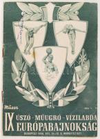 1958 Bp., IX. Úszó-Műugró-Vízilabda Európa Bajnokság műsora Pataky Károly aláírásával és bejegyzéseivel, 63p