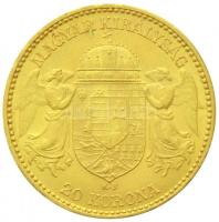 1893KB 20K Au "Ferenc József" kis király (6.78g/0.900) T:2
Hungary 1893KB 20 Korona Au &qu...