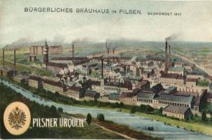 Plzen, Pilsen; Bürgerliches Bräuhaus, 'Pilsner Urquell' / brewery, litho