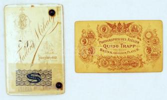 Posewitz Tódor (1851-1917) geológus, orvos és feleségének fotója, 2 db keményhátú fotó, 6x10 és 7x11...