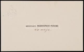 cca 1920 Maderspach Károlyné Buchwald Franciska (1804-1880) dédunokájának, Maderspach Ferencnek rész...