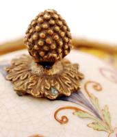 Wong Lee Productions, modern réz veretes kis doboz, kézzel festett, jelzett, hibátlan, m:17 cm, h:14...