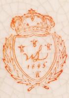 Wong Lee Productions, modern réz veretes kis doboz, kézzel festett, jelzett, hibátlan, m:17 cm, h:14...