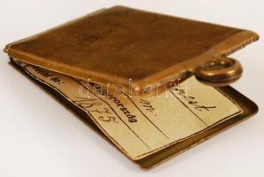 1897-ben felavatott népfölkelő nyitható magyar katonai dögcédulája rézből, hozzá tartozó személyi pa...