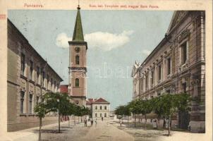 Pancsova, Római katolikus templom, Osztrák magyar bank palota / church, bank palace (EK)