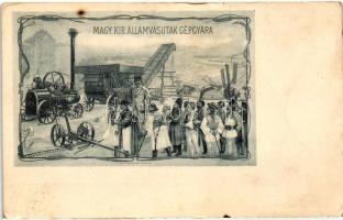 Magyar Királyi Államvasutak Gépgyára / ungarian State Railway Factory, Budapest, Art Nouveau (small tear)
