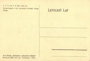 1913. március 16. FTC-MTK labdarúgó mérkőzés; Corner helyzet, a jól helyezkedő Borbást Knapp lefogja...